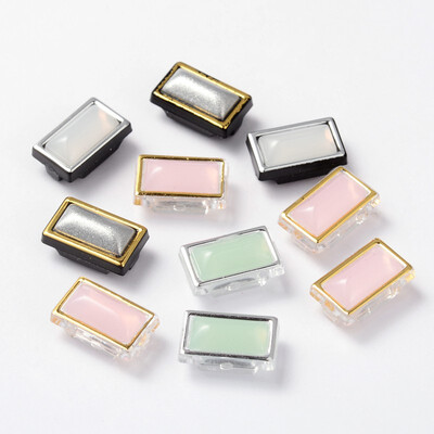 

Sew on Taiwan Acrylic Garment Accessories Rectangle Mixed Color 125x75x7mm Hole 1mm