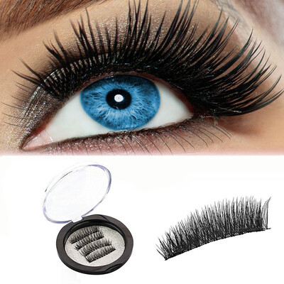 

〖Follure〗4Pcs Ultra-thin 02mm Magnetic Eye Lashes 3D Reusable False Magnet Eyelash