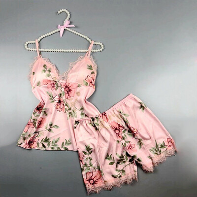 

2pcsset Women Sexy Satin Sleepwear Nighwear Babydoll Lingerie Nightgown Nighty