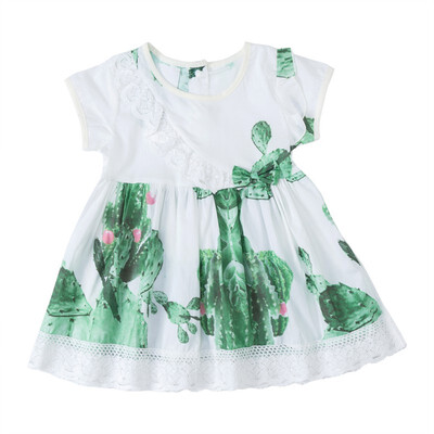 

Summer Dress Casual Baby Girls Sleeveless Cute Lace Design Dress Kids Toddler Pageant Princess Sweet Fashion Sundress