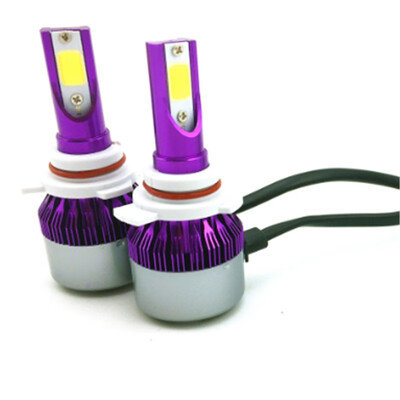 

9012 C6P 2PCS Led Cob LED Chip Car Headlamp 36W 6500k White Light 8000LM Car Bulb Fog Light Purple