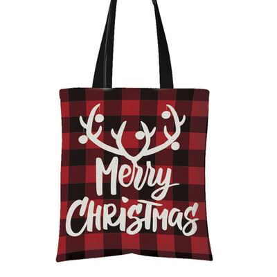 

1Pc 4338Cm Christmas Handbag Christmas Tree Santa Claus Elk Candy Bag Canvas Shopping Bag Christmas Gift Bag