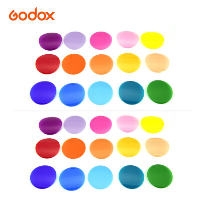 

Godox V-11C Color Filters Kit Color Gels Filters 15 Different Colors 2 for Godox V1 Series Camera Round Head Flashes