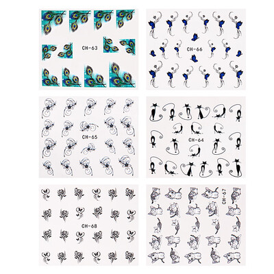

Nail Art Sticker Water Transfer Stickers Flower Decals Tips 3D Decoration
