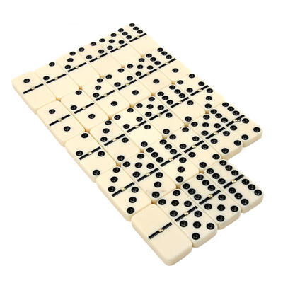 

Greensen Mini Dominoes 28 Piece White with Black Spots Dots Traditional Game
