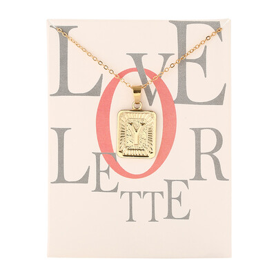 

Card Fashion Brand Series 26 English Letters Alphabet Pendant Necklace For Women Men Jewelry Wholesale
