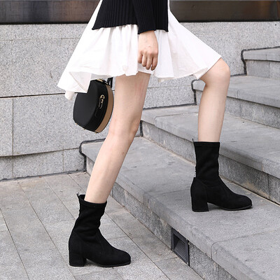 

Europe&the United States boots womens autumn new short boots thin section breathable wild wom