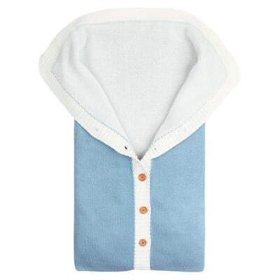 

Newborn Baby Sleeping Bag Buttons Cute Knitted Blanket Stroller Sleepsacks