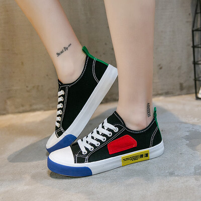 

2018 fall new 100-lap linen canvas shoes female ins super hot Korean version of the original ulzzang strawberry small white shoes