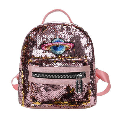 

Planet Sequins Backpacks Women Girl Travel Bags Bling Shiny School Rucksack