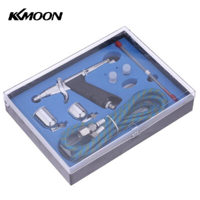 

KKmoon Professional Double Action Pistol Trigger Airbrush Set with Hose 3 Tips 2 Cups for Art Painting Tattoo Manicure Spray Model