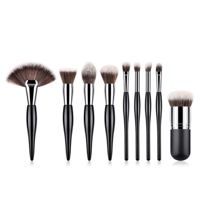 

Toponeto 9PCS Black Cosmetic Makeup Brush Brushes Foundation Powder Eyeshadow Brush Set