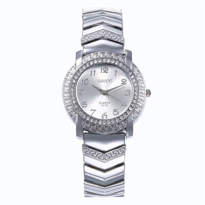 

New luxury ladies full diamond alloy set watch fashion stainless steel quartz wrist bracelet watch female models