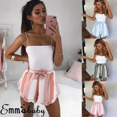 

Women Holiday Mini Playsuit Jumpsuit Rompers Summer Beach Casual Shorts