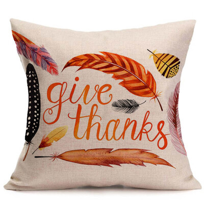

〖Follure〗Happy Fall Thanksgiving Day Soft Linen Pillow Case Cushion Cover Home Decor