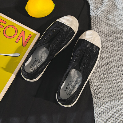 

Fisherman shoes women 2019 summer new straw linen mesh hollow out a pedal lazy lace breathable flat shoes
