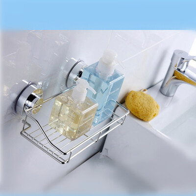 

Gobestart Stainless Steel Kitchen Bathroom Shower Shelf Storage Suction Basket Caddy Rack