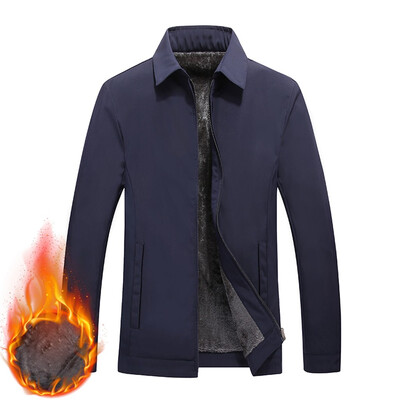 

Toponeto Mens Autumn Winter Casual Solid Turn-down Collar Jacket Coat