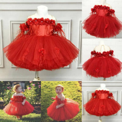 

Princess Wedding Party Prom Birthday Dress Skirt Tutu Dresses for Baby Girl 1-6Y