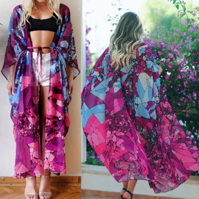 

Women Ladies Mesh Long Floral Bikini Sarong Cover Up Swimwear Beach Wear Bathing