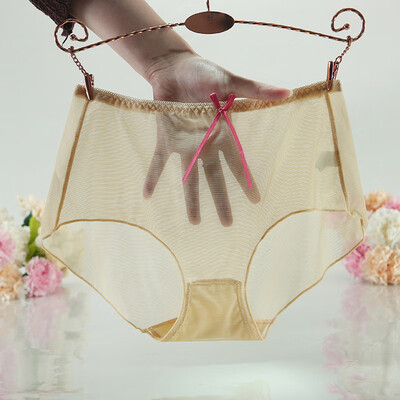 

Sexy Womens Mesh Briefs Panties See Through Middle Waist Underpants Underwear