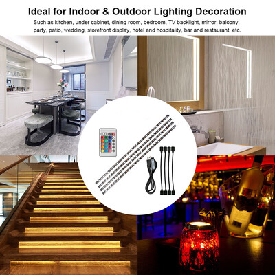 

4Pcs LED Strip Light USB Powered 10ft Color Changing RGB 5050 60 LEDs Waterproof LED Flexible String Lights for TV Computer Backgr