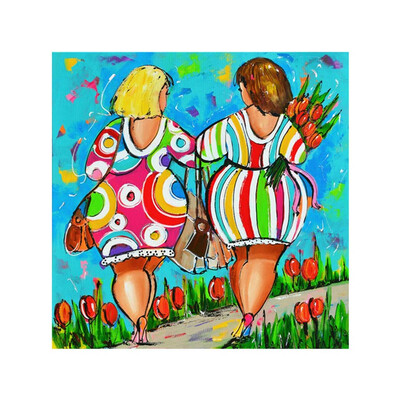 

Fat Women 5D DIY Painting Colorful Cross-stitch Rhinestone Embroidery Needlework Stitchwork Drawing Living Room Decor