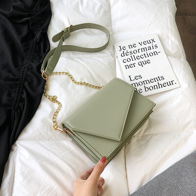 

Summer new texture bag female 2019 new Korean version of the wild single shoulder slung fashion chain solid color small square bag