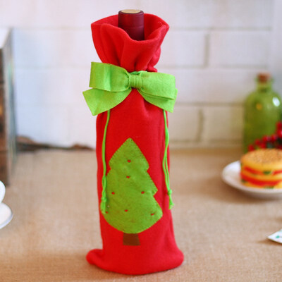 

Christmas Gift Bags Santa Reindeer Christmas Tree Wine Bottle Covers for Dress up Wine Bottle Party Decorations