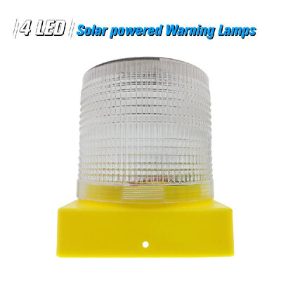 

Solar Warning Lights 4pcs Leds White Light Solar-powered Warning Lamps Obstruction Lamp Beacon Light Traffic Warning LightsTowe
