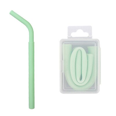 

Gobestart Portable Reusable Washable Food Grade Silicone Drinking Bent Straws With Box