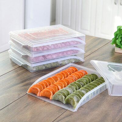 

Clear Home Kitchen Frozen Dumpling Storage Box Refrigerator Fresh-keeping Tray