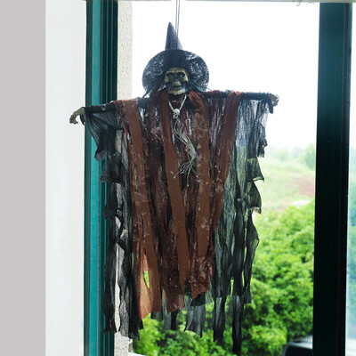 

Toponeto Halloween Bar Decoration Sound Control Pointer Deuce Pendant Scary Witch Pendant