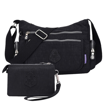 

Tailored Women Nylon Shoulder Bag Waterproof Elegant Daily Shopping Handbag Two-piece Set