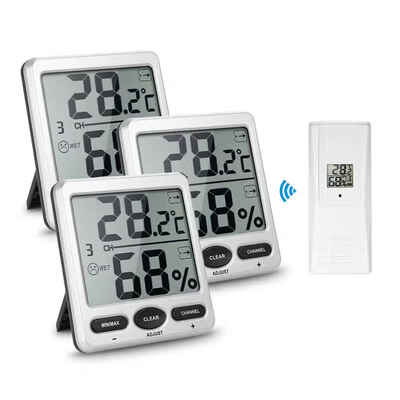 

3 to 1 Thermometer Humidometer Console Receiver Wireless Digital Thermo-Hygrometer Remote Sensor Emitter Humidors