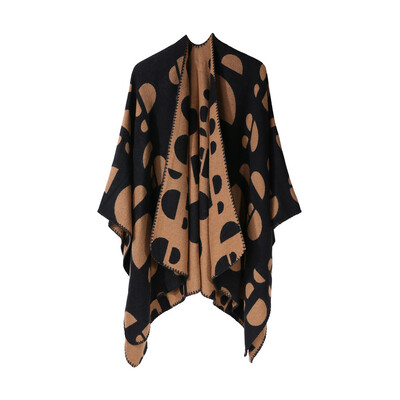 

Toponeto Women Winter Knitted Cashmere Poncho Capes Shawl Cardigans Sweater Coat