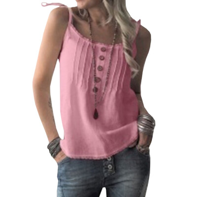 

Women Summer Sexy Lace Chiffon Sling Tank Top Casual Sleeveless Tops Solid Color Loose Tops