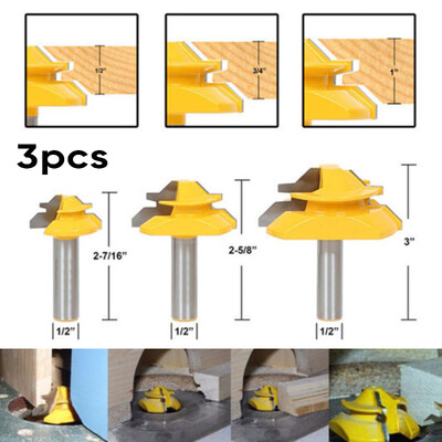 

Router Bit Trimmer Cutting 12" Shank Mitre Glue Joint 45 Degree DIY Woodworking