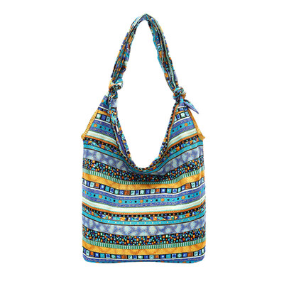 

Ethnic Women Floral Printed Knotting Strap Handmade Tote Crossbody Shoulder Bag