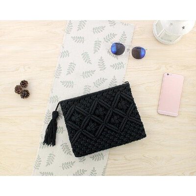 

Fashionable Hollow Out Summer Beach Vintage Handbag Elegant Bohemian Cotton Clutch Bag Handmade Travelling Bags