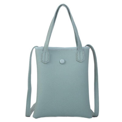 

Solid Color Button Handbag Women Large Capacity Shoulder Messenger Bags