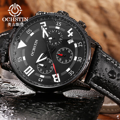 

Augustus OCHSTIN calendar mens watch popular quartz watch casual leather mens sports waterproof watch