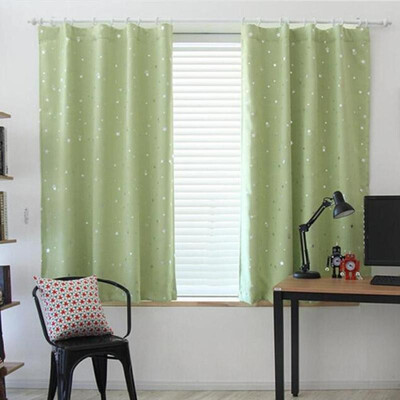 

Full Blackout Shading Stars Bedroom Balcony Curtains Hook Grommet Purdah