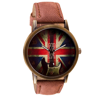 

〖Follure〗Pattern Leather Band Analog Quartz Vogue Wrist Watches BK
