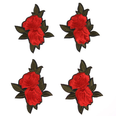 

5pcs Red Rose Flower Embroidery Cloth DIY Sewing Iron on Patch 85X7cm