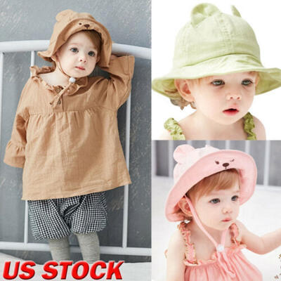 

Newborn Baby Girls Kids Summer Princess Infant Flower Sun Cap Cotton Bucket Hat