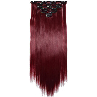 

〖Follure〗Full Head Women Clip Synthetic High Temperature Wire Straight Hair Piece