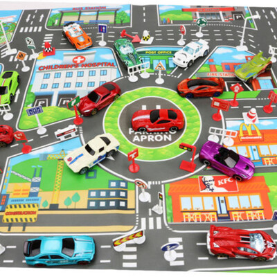 

〖Follure〗Kids Play Mat City Road Buildings Parking Map Game Scene Map Educational Toys