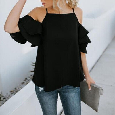 

Nomeni Womens Summer Off The Shoulder Short Sleeve Blouse T Shirt