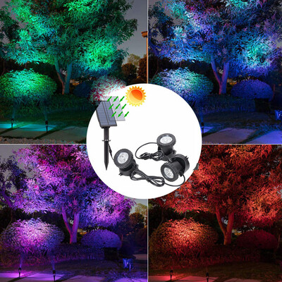 

Gobestart Solar Powered LED Spotlight Waterproof Spot Light Lamp Garden Pool Pond Outdoor
